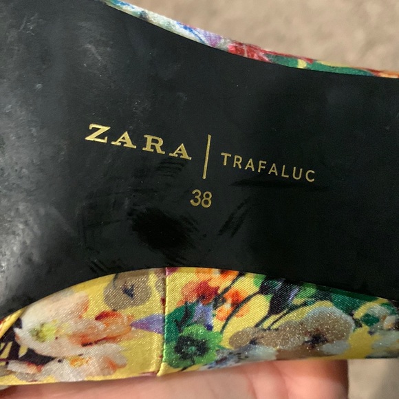 Zara TRAFALUC floral heels shoes. SIZE 8 - Picture 7 of 8